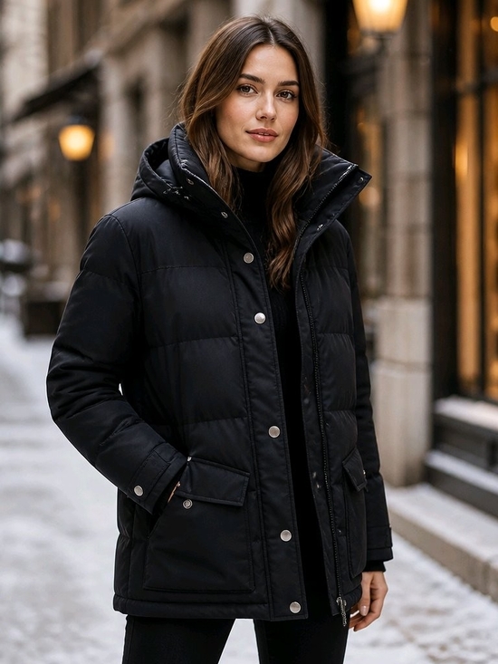 Ecko Unlimited Jackets & Blazers - Vintage Y2K Eckored Black Hooded Mid-Length Puffer Parka